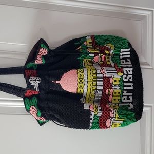Vintage 1970 beaded Tote bag / Purse, Jerusalem